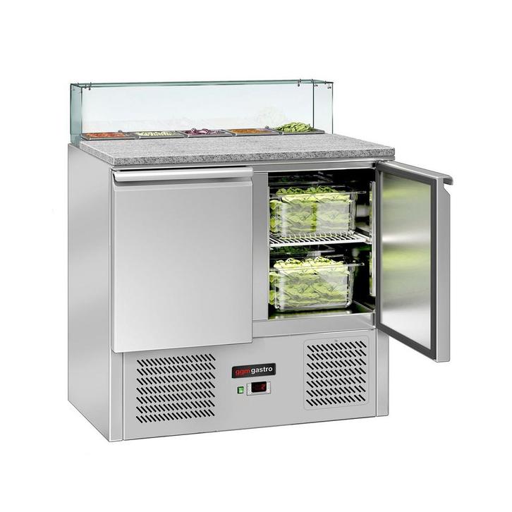 GGM Gastro | Saladette ECO - 900mm - 2 deuren - met glazen |, Zakelijke goederen, Horeca | Overige, Verzenden