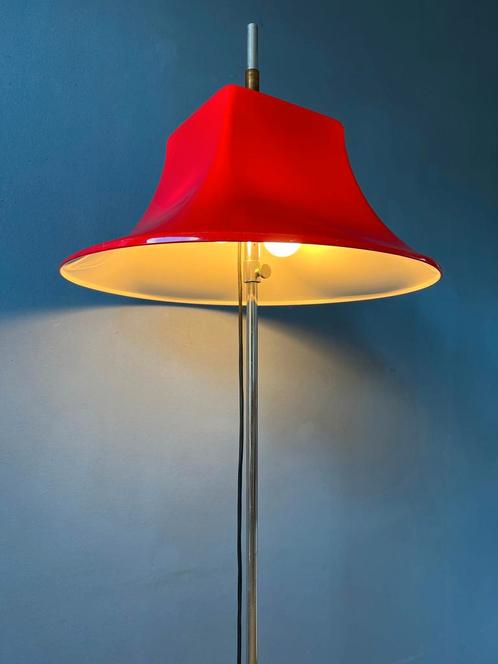 Red Willem Hagoort Space Age Floor Lamp - Mid Century Acryli, Huis en Inrichting, Lampen | Vloerlampen, Nieuw, Ophalen of Verzenden