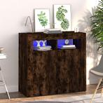 vidaXL Dressoir met LED-verlichting 80x35x75 cm bruin eiken, Verzenden, Nieuw, 50 tot 100 cm, 25 tot 50 cm
