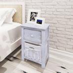 vidaXL Nachtkastjes 2 st hout wit, Huis en Inrichting, Slaapkamer | Nachtkastjes, Minder dan 45 cm, Verzenden, Nieuw, Minder dan 55 cm