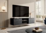 Meubella | TV-Meubel Zwart 150cm zwevend, Overige materialen, Verzenden, 150 tot 200 cm, Nieuw