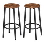 Set van 2 Barkrukken – Industrieel met Voetsteun Hout Look, Met voetsteun, Verzenden, 60 tot 90 cm, Nieuw