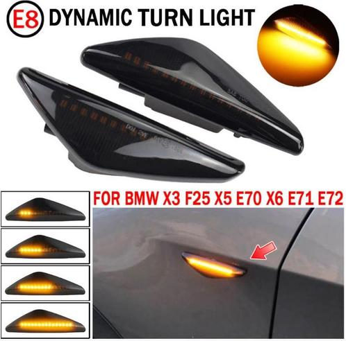 Dynamisch knipperlicht ZWART BMW X3 F25 X5 E70 X6 E71 e72, Auto-onderdelen, Verlichting