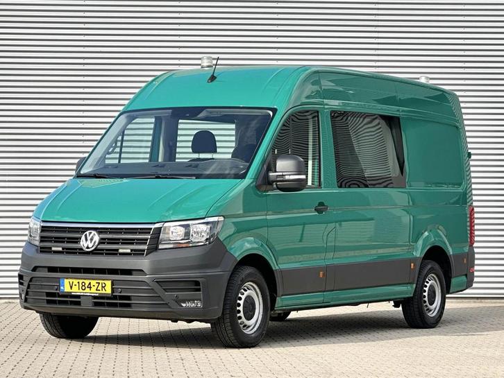 Volkswagen Crafter 35 2.0 TDI L2H2 DC Dubble cabine Highline, Auto's, Bestelauto's, Lease, Zwart, Handgeschakeld, Groen, Financial lease