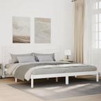 vidaXL Bedframe extra lang zonder matras massief hout wit, Verzenden, Wit, Hout, Nieuw