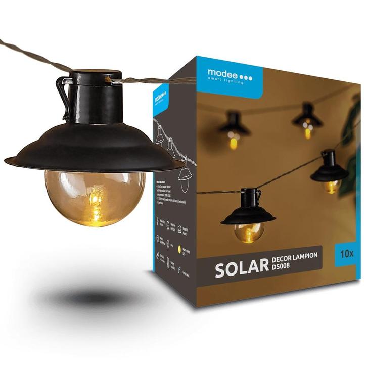 Modee 4.7 meter Solar snoer met 10x lampion IP44 | op zon..., Huis en Inrichting, Lampen | Overige, Nieuw, Ophalen of Verzenden