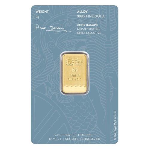 5 gram - Goud .999 - Royal Mint – Britannia - Verzegeld, Postzegels en Munten, Edelmetalen en Baren