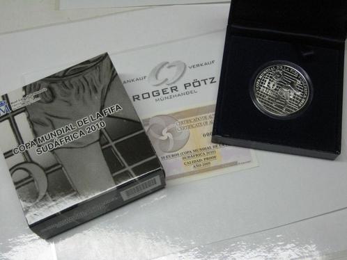 Spanien 10 Euro 2009 zilver voetbal Wm Suedafrika 2010 Pp..., Postzegels en Munten, Munten | Europa | Euromunten, Verzenden