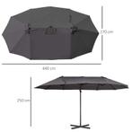 XXL Parasol Met Kruisvoet Incl. Zwengel Weerbestendig 270 Cm
