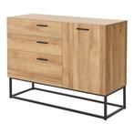 Sideboard Lavangen commode 75x100x35 cm eikenkleurig en zwar, Verzenden, Nieuw