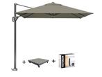 Voyager T1 zweefparasol 250x250 cm taupe met 75 KG voet en, Tuin en Terras, Parasols, Ophalen of Verzenden, Nieuw