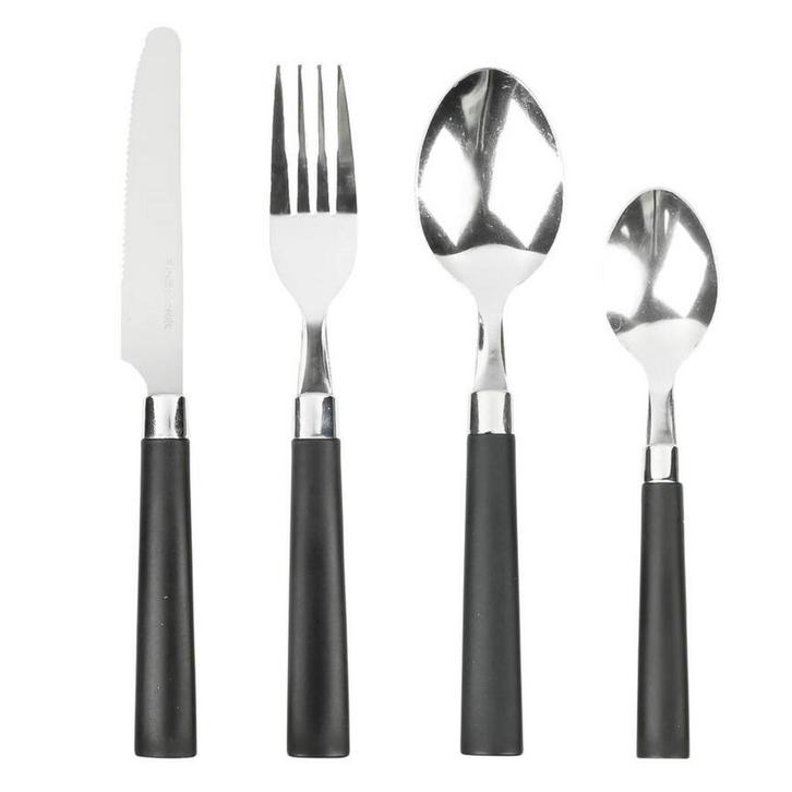 Benson 16-delige bestekset - Modern design - Zwarte handv..., Huis en Inrichting, Keuken | Keukenbenodigdheden, Nieuw, Ophalen of Verzenden