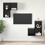 vidaXL Tv-meubelset 4 pcs Zwart eiken 37 x 37 x 72 cm, Huis en Inrichting, Kasten | Televisiemeubels, Verzenden, Nieuw, Overige houtsoorten