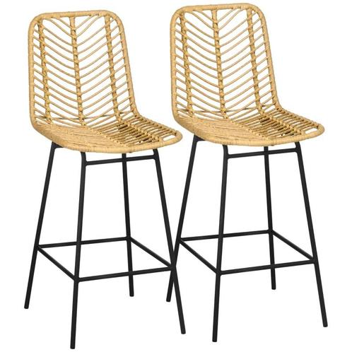 TRUUSK HOMCOM 2er Set Barhocker mit Lehne Barstühle im Boho-, Huis en Inrichting, Barkrukken, Nieuw, Verzenden
