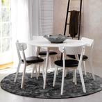 Ronde eettafel | Eetkamertafel | Hout | Wit | ø115 cm, Huis en Inrichting, Tafels | Eettafels, 100 tot 150 cm, Verzenden, Rond