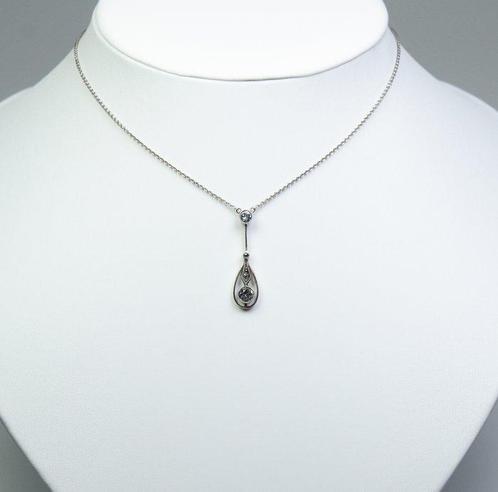 Zonder Minimumprijs - Hanger 585 goud/zilver - 0,80 ct witte, Sieraden, Tassen en Uiterlijk, Antieke sieraden