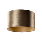 Velours lampenkap brons met gouden binnenkant 35/35/20, Huis en Inrichting, Lampen | Lampenkappen, Verzenden, Nieuw, Rond, Classic-antique