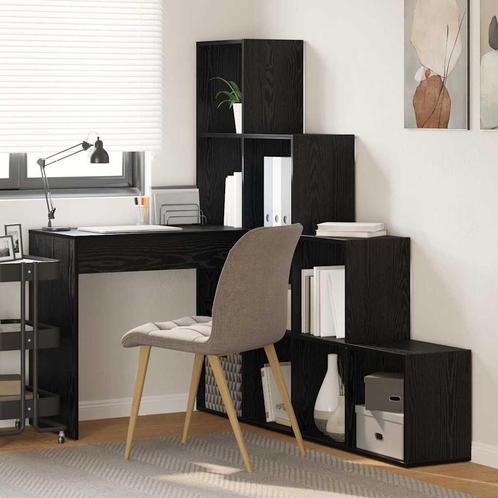 vidaXL Hoekbureau Zwart eiken 101,5 x 149,5 x 149,5 cm, Huis en Inrichting, Bureaus, Nieuw, Verzenden
