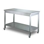 HCB Basic-line Werktafel - 200 x 70 x 85 cm - verrijdbaar -, Verzenden, Nieuw in verpakking, RVS Meubilair