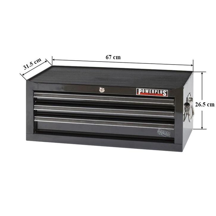 Gereedschapskist zwart 3 laden met quicklock, Doe-het-zelf en Verbouw, Werkbanken, Ophalen of Verzenden