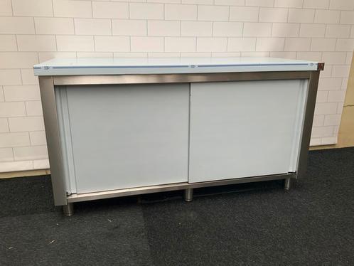 Inomak werkbank met schuifdeuren 140 cm | OP=OP, Zakelijke goederen, Horeca | Keukenapparatuur, Nieuw in verpakking, RVS Meubilair