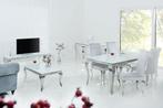 Eettafel Modern Barok 200cm wit zilver/ 37904, Huis en Inrichting, Tafels | Eettafels, Ophalen of Verzenden, Nieuw