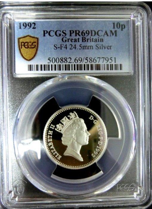 Verenigd Koninkrijk. Isabel II. 10 Pence 1992. PR69DCAM, Postzegels en Munten, Munten | Europa | Niet-Euromunten