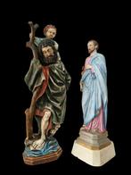 Beeld, Saint Christopher with Christ Child and Saint Joseph, Antiek en Kunst