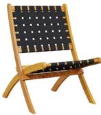 Set van 2 Opvouwbare Tuinstoelen – Acaciahouten Olefine Stof, Tuin en Terras, Tuinstoelen, Verzenden, Nieuw