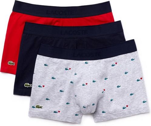 Lacoste - Maat XS - Heren 3-pack Trunk - Navy Blue/Silver, Kleding | Heren, Ondergoed, Verzenden