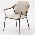 Nova dining tuinstoel met teak armleuning antraciet, Ophalen of Verzenden, Nieuw