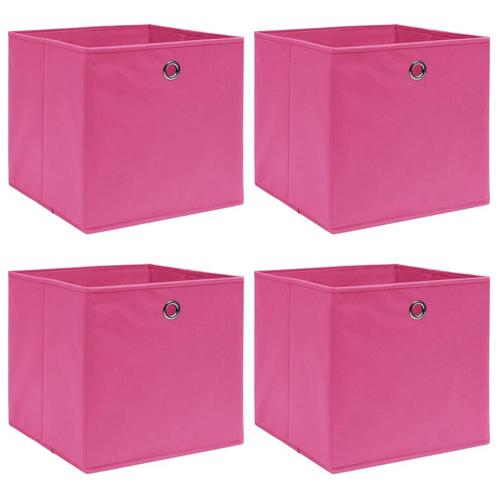 vidaXL Opbergboxen 4 st 32x32x32 cm stof roze, Huis en Inrichting, Woonaccessoires | Kisten, Nieuw, Verzenden