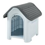 Hondenhok hondenhuis PVC 75x59x66 cm grijs en zwart, Verzenden, Nieuw