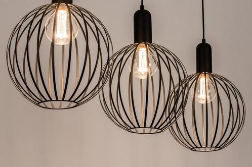 Rietveld Hanglampen - Zwart - Metaal, Huis en Inrichting, Lampen | Hanglampen, Verzenden