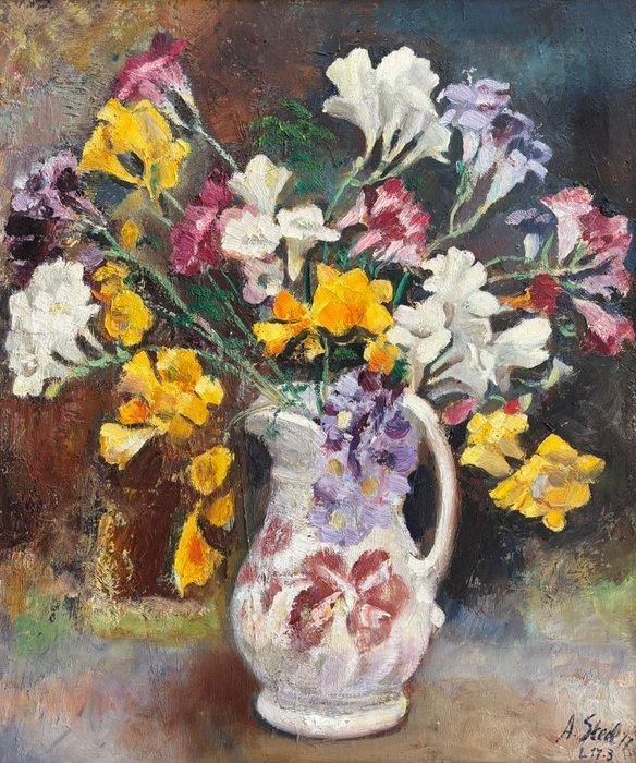 Albert Steel (1917-1984) - Bloemstilleven, Antiek en Kunst, Kunst | Schilderijen | Klassiek