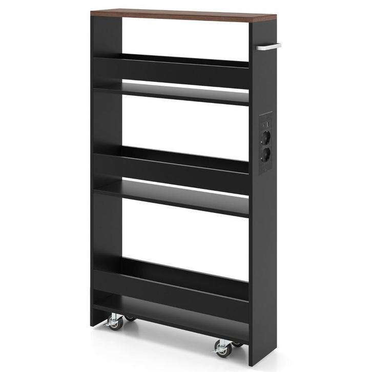 LIVSK Ultradunne Opbergkar op Wieltjes - 4 Niveaus met Oplaa, Doe-het-zelf en Verbouw, Zwenkwielen, Nieuw, Verzenden