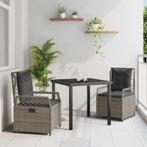 vidaXL Tuin Eetset 3 pcs Grijs poly rattan, Tuin en Terras, Tuinsets en Loungesets, Verzenden, Nieuw, Rotan