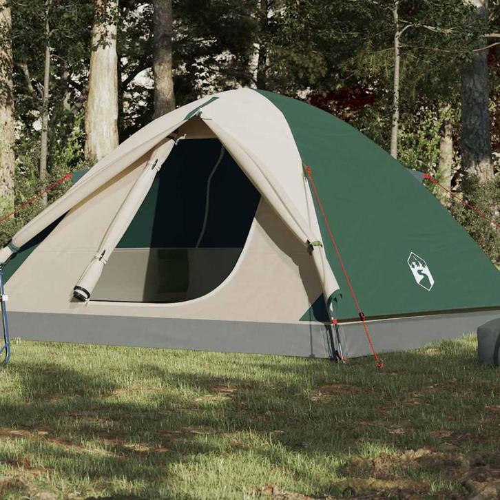 vidaXL Koepeltent 6-persoons waterdicht groen, Caravans en Kamperen, Tenten, Nieuw, tot en met 2, Verzenden