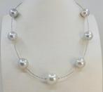Halsketting - 18 karaat Witgoud, ALGT gecertificeerde ronde, Sieraden, Tassen en Uiterlijk, Kettingen, Nieuw