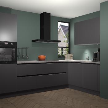 Onyxgrijze greeploze keuken Vlaanderen 47077, Huis en Inrichting, Keuken | Complete keukens, Verzenden