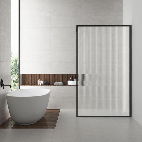 Wiesbaden Douchewand Square 100x200 | Helder | Mat Zwart |, Doe-het-zelf en Verbouw, Sanitair, Douche, Nieuw, Ophalen of Verzenden