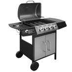 vidaXL Gasbarbecue 4+1 kookzone zwart en zilver, Verzenden, Nieuw