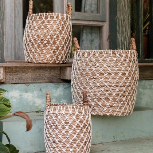 Wasmand | Plantenmand | Opbergmand KUBU gemaakt van bananenv, Huis en Inrichting, Woonaccessoires | Wanddecoraties, Nieuw, Verzenden