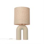 Scandinavische tafellamp beige met linnen kap beige - Lotti, Huis en Inrichting, Nieuw, Kunststof, Design, 50 tot 75 cm