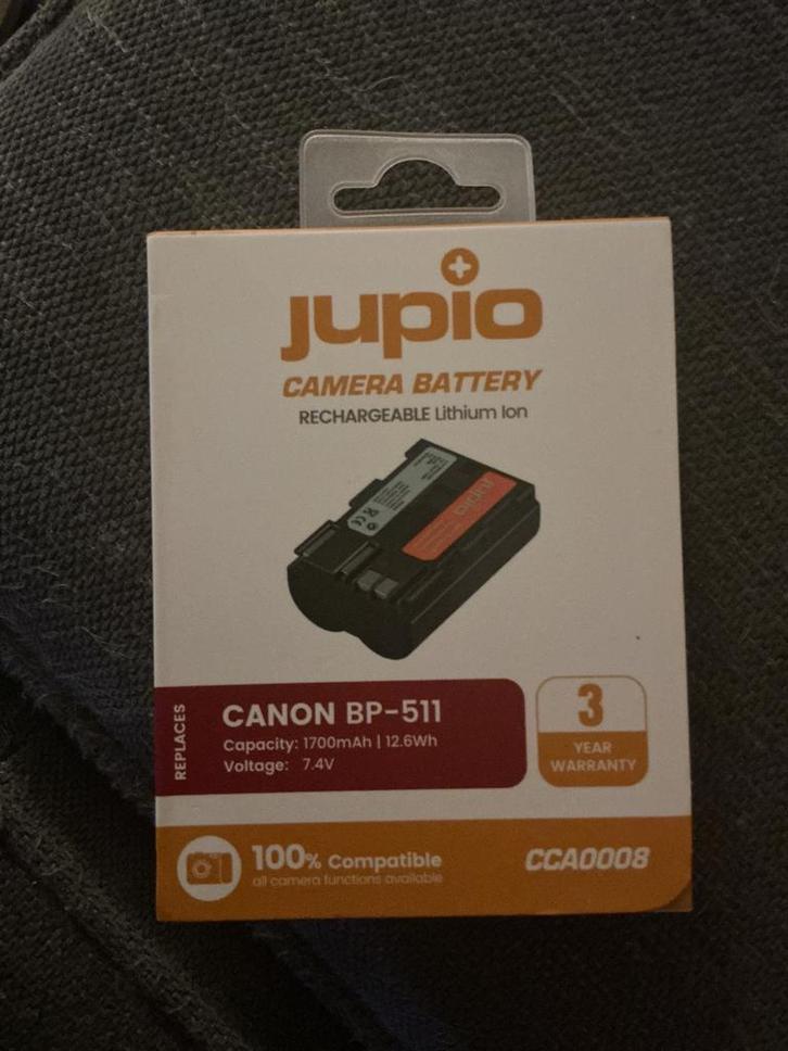 Jupio camera-accu Canon BP-511 (nieuw), Audio, Tv en Foto, Accu's en Batterijen, Nieuw, Verzenden