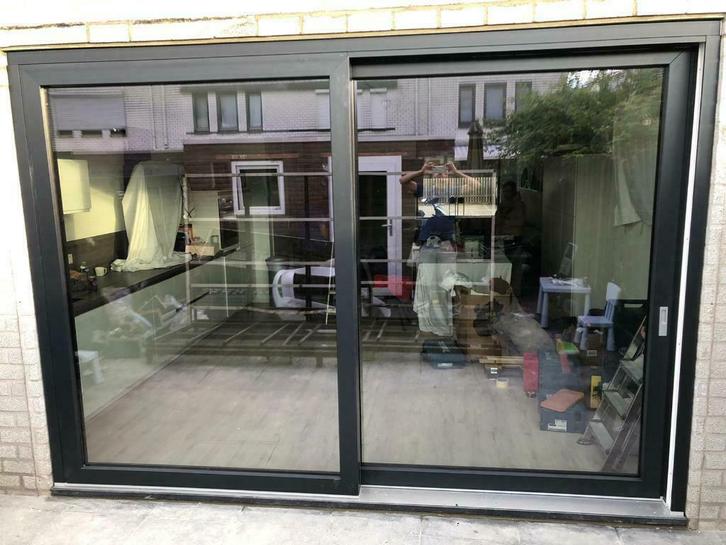 Schuifpui gebruikt kunststof schuifraam op voorraad outlet, Doe-het-zelf en Verbouw, Kozijnen en Schuifpuien, Inclusief glas, Nieuw