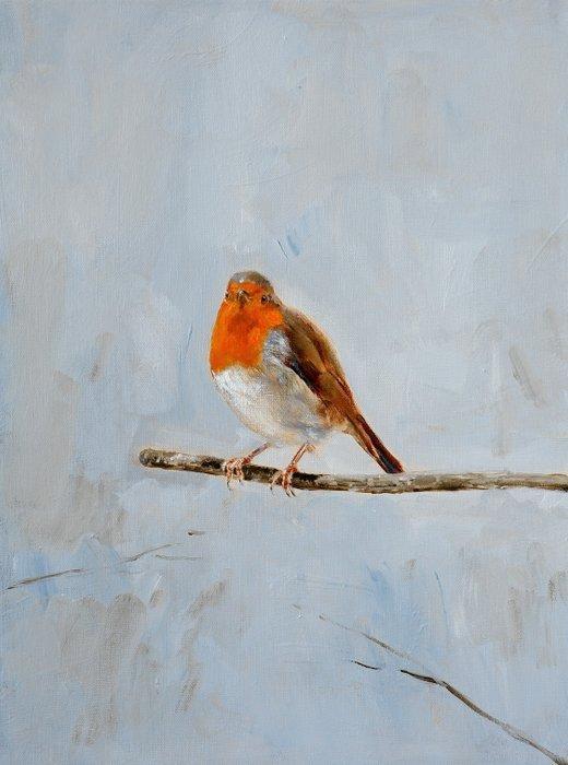 Matthieu van Riel - Robin, Antiek en Kunst, Kunst | Schilderijen | Modern