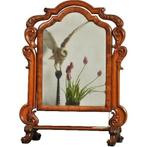 Victoriaanse notenhouten passpiegel of kapspiegel ca 1860 N, Antiek en Kunst, Ophalen of Verzenden