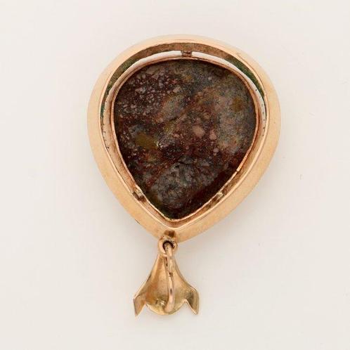 Hanger - 14 karaat Geel goud - Turkoois, Sieraden, Tassen en Uiterlijk, Antieke sieraden