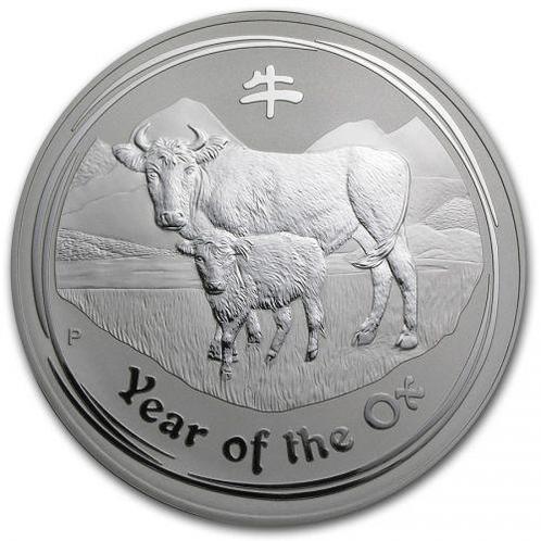 Lunar II - Year of the Ox - 2 oz 2009 (18.570 oplage), Postzegels en Munten, Munten | Oceanië, Losse munt, Zilver, Verzenden